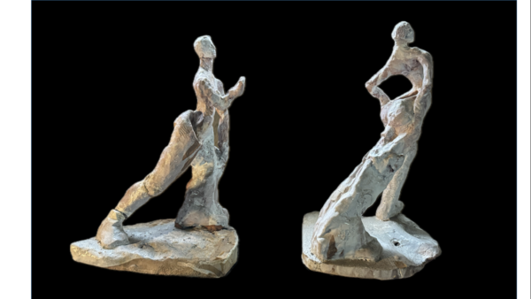吳美保創作的陶藝作品「女與男」